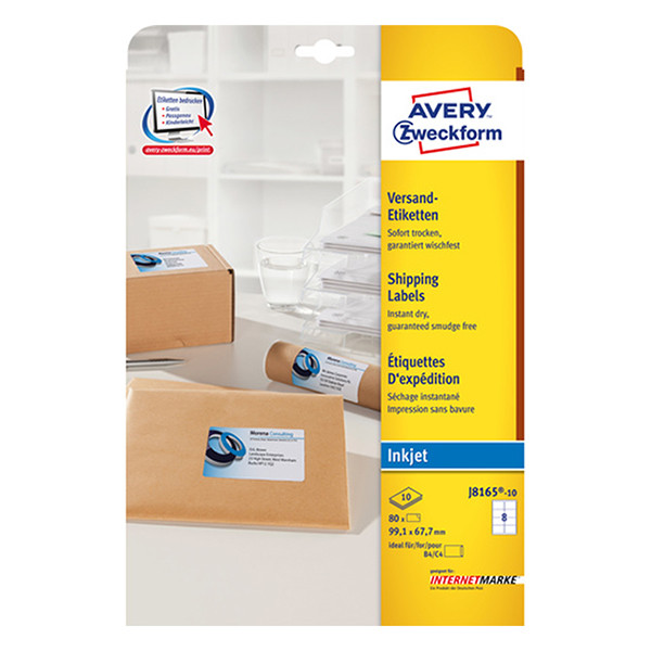 Avery Etykiety wysyłkowe Avery Zweckform J8165-10, 80 etykiet, 99,1 x 67,7 mm J8165-10 212627 - 1