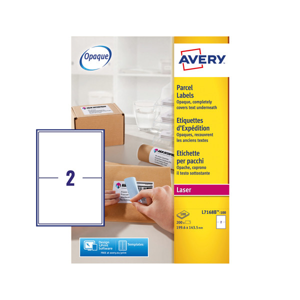 Avery Etykiety wysyłkowe Avery Zweckform L7168B-100 | 200 etykiet | 199,6 x 143,5 mm | Technologia Quick Peel L7168B-100 212810 - 1