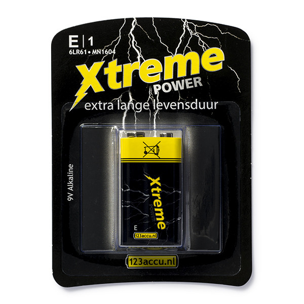Bateria 6LR61 9V E-Block, 123drukuj Xtreme Power, 1 sztuka 6LR61P1B/10C MN1604C ADR00045 - 1