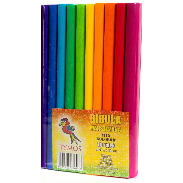 Bibuła marszczona mini 25 x 200cm, 10 rolek, mix kolorów 22409 246822 - 1