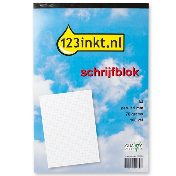 Blok biurowy, notatnik A4/100 kartek w kratkę, 123drukuj 300288 - 1