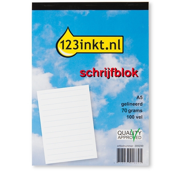 Blok biurowy, notatnik A5/100 kartek w linię, 123drukuj 300290 - 1
