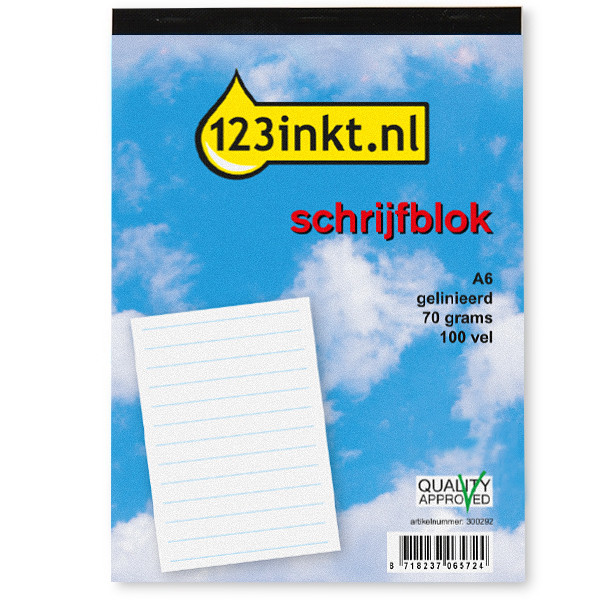Blok biurowy, notatnik A6/100 kartek w linię, 123drukuj 300292 - 1