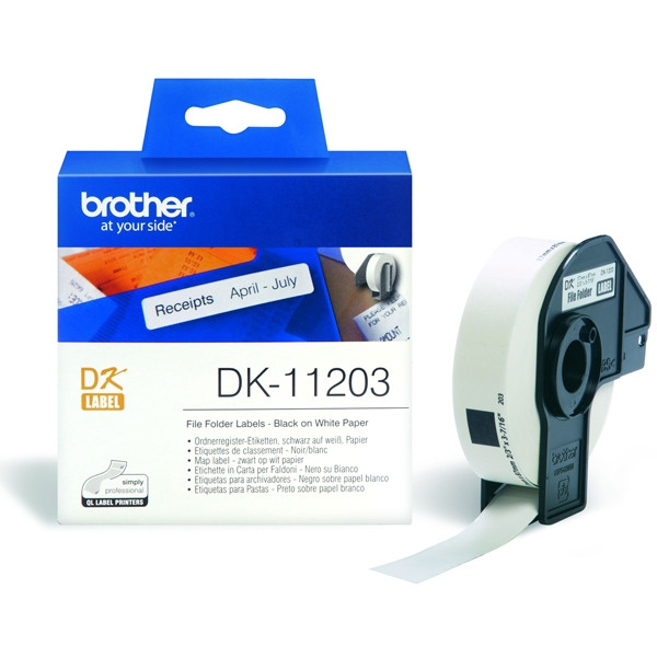 Brother DK-11203 białe etykiety papierowe 17 x 87 mm 300 szt, oryginalne DK11203 080714 - 1