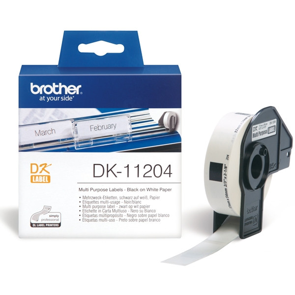 Brother DK-11204 białe etykiety papierowe 17 x 54 mm 400 szt, oryginalne DK11204 080704 - 1