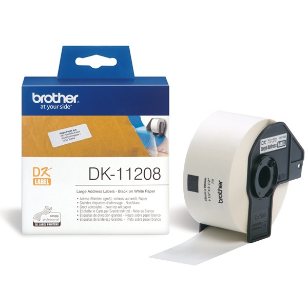 Brother DK-11208 białe etykiety papierowe 90 x 38 mm 400 szt, oryginalne DK11208 080706 - 1