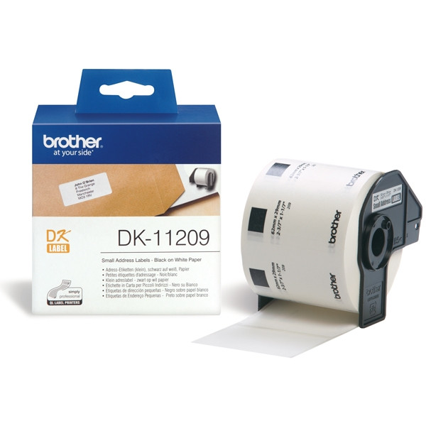 Brother DK-11209 białe etykiety papierowe 29 x 62 mm 800 szt, oryginalne DK11209 080708 - 1
