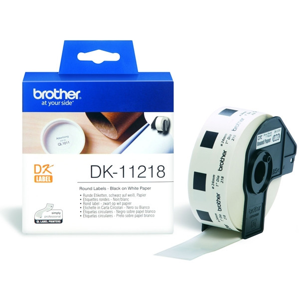 Brother DK-11218 białe etykiety papierowe okrągłe 24 mm 1000 szt, oryginalne DK11218 080718 - 1
