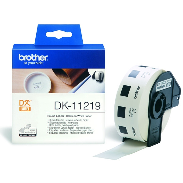 Brother DK-11219 białe etykiety papierowe okrągłe 12 mm 1000 szt, oryginalne DK11219 080720 - 1