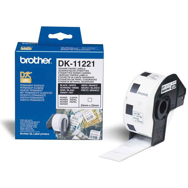 Brother DK-11221 białe etykiety papierowe 23 x 23 mm 1000 szt, oryginalne DK11221 080722 - 1