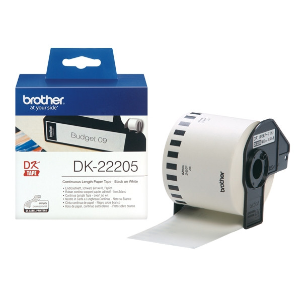 Brother DK-22205 biała etykieta papierowa, ciągła  62 mm x 30,48 m, oryginalna DK22205 080710 - 1