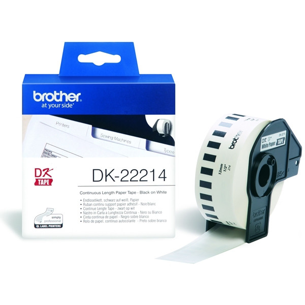 Brother DK-22214 biała etykieta papierowa, ciągła 12 mm x 30,48 m, oryginalna DK22214 080728 - 1