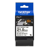 Brother HSe-251E taśma termokurczliwa, nadruk czarny na białym tle, 21 mm, oryginalna 089224