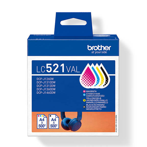 Brother LC-521VAL czarny + 3 kolory, oryginalny 051478 - 1