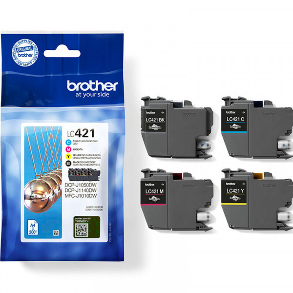 Brother Pakiet Brother LC-421VAL tusz czarny + 3 kolory, oryginalny LC-421VAL 051292 - 1