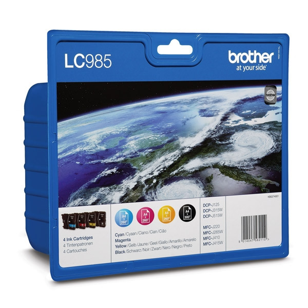 Brother Pakiet Brother LC-985VALBP 1 czarny + 3 kolory, oryginalny LC985VALBP LC985VALBPDR 029079 - 1