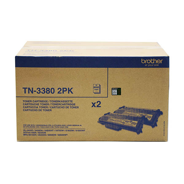 Brother TN-3380 toner czarny, zwiększona pojemność (dwupak), oryginalny 051458 - 1