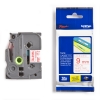 Brother TZe-222 taśma, nadruk czerwony na białym tle, 9 mm, oryginalna 080442 - 1