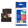 Brother TZe-435 taśma, nadruk biały na czerwonym tle, 12 mm, oryginalna 080472 - 1