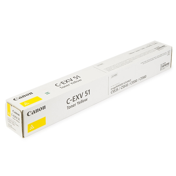 Canon C-EXV 51 Y toner żółty, oryginalny 0484C002 070666 - 1