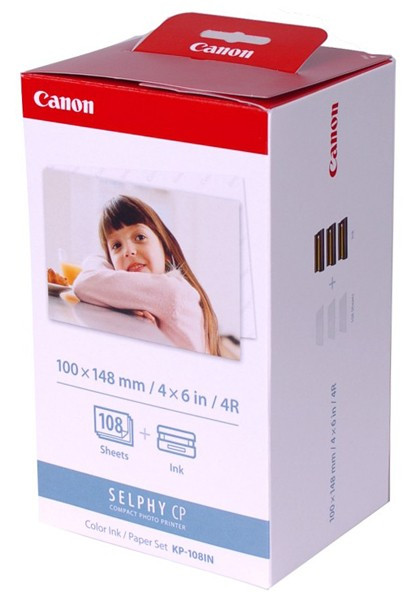 Canon KP-108IP/IN tusz 3 sztuki + papier formatu pocztówki, oryginalny 3115B001AA 018002 - 1