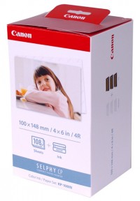 Canon KP-108IP/IN tusz 3 sztuki + papier formatu pocztówki, oryginalny 3115B001AA 018002