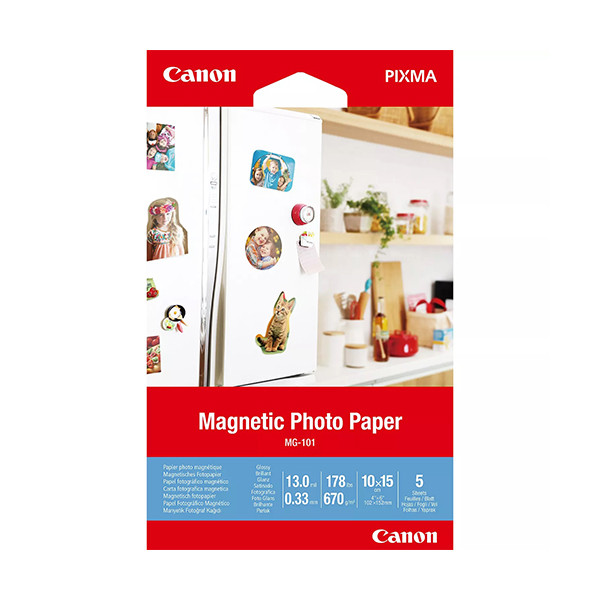 Canon MG-101 magnetyczny papier fotograficzny, 178 gramów 10 x 15 cm, (5 kartek) 3634C002 154062 - 1