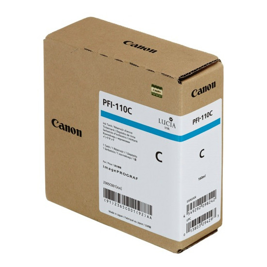 Canon PFI-110C tusz niebieski, oryginalny 2365C001 010158 - 1