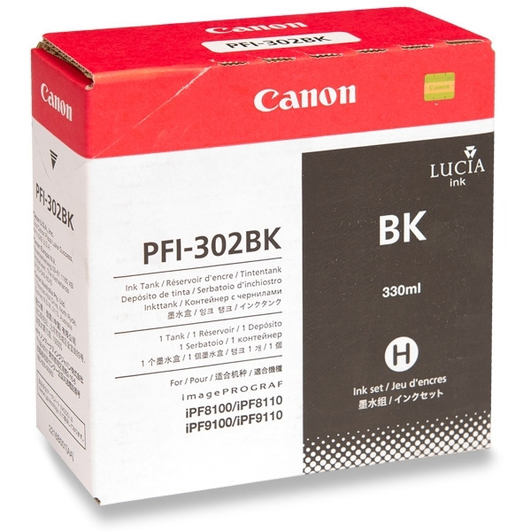 Canon PFI-302BK tusz czarny, oryginalny 2216B001 018334 - 1