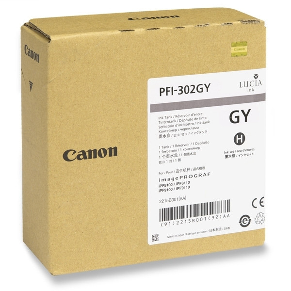 Canon PFI-302GY tusz szary, oryginalny 2217B001 018336 - 1