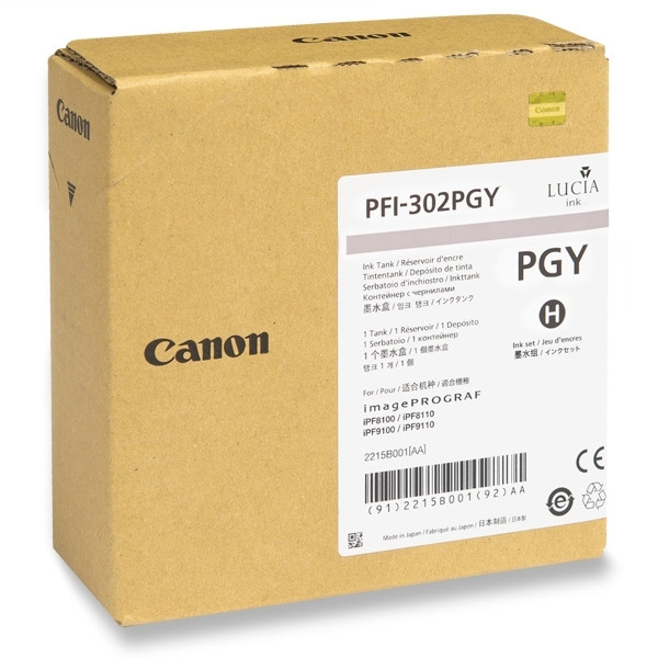 Canon PFI-302PGY tusz foto szary, oryginalny 2218B001 018338 - 1