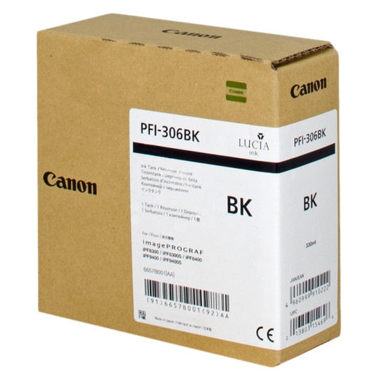 Canon PFI-306BK tusz czarny, oryginalny 6657B001 018850 - 1