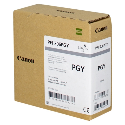 Canon PFI-306PGY tusz foto szary, oryginalny 6667B001 018866 - 1