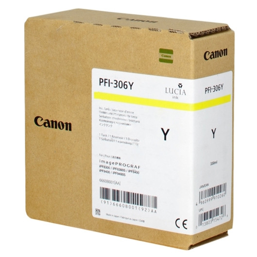 Canon PFI-306Y tusz żółty, oryginalny 6660B001 018858 - 1