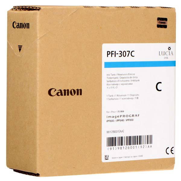 Canon PFI-307C tusz niebieski, oryginalny 9812B001 018542 - 1