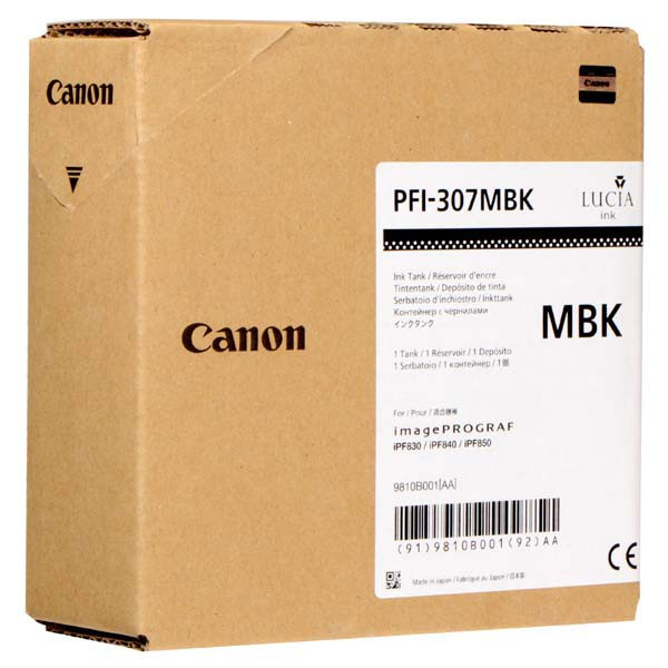 Canon PFI-307MBK tusz matowy czarny, oryginalny 9810B001 018538 - 1