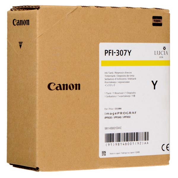 Canon PFI-307Y tusz żółty, oryginalny 9814B001 018546 - 1