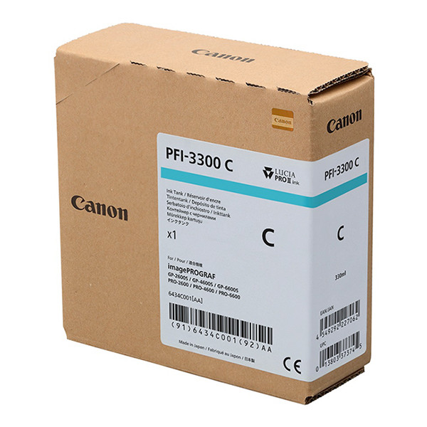 Canon PFI-3300C tusz niebieski, zwiększona pojemność, oryginalny 6434C001 010560 - 1