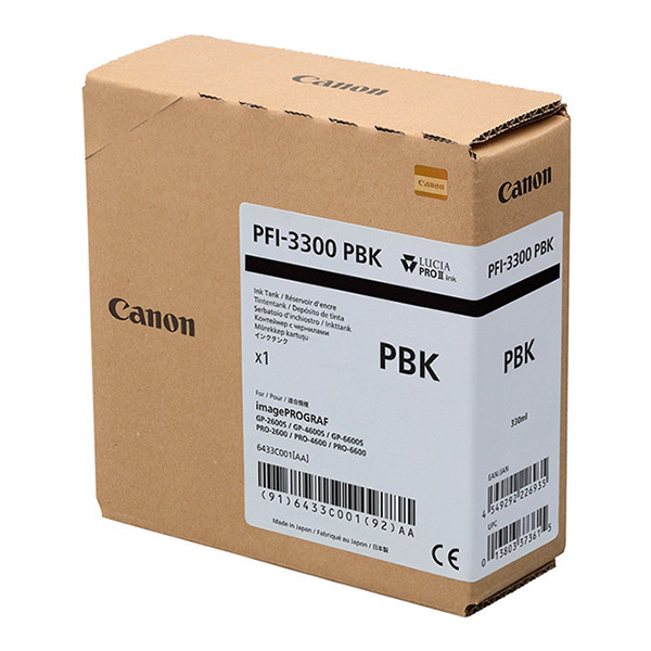 Canon PFI-3300PBK tusz czarny foto, zwiększona pojemność, oryginalny 6433C001 010558 - 1