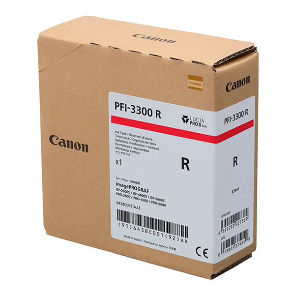 Canon PFI-3300R tusz intensywny czerwony, zwiększona pojemność, oryginalny 6438C001 010568 - 1