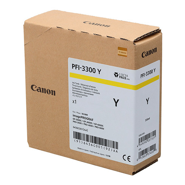 Canon PFI-3300Y tusz żółty, zwiększona pojemność, oryginalny 6436C001 010564 - 1