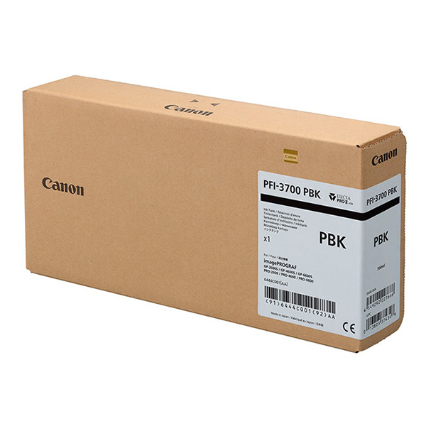 Canon PFI-3700PBK czarny foto, zwiększona pojemność, oryginalny 6444C001 010580 - 1