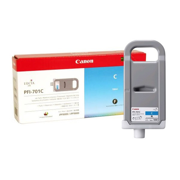 Canon PFI-701C tusz niebieski, oryginalny 0901B001 018308 - 1