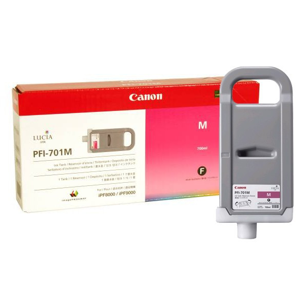 Canon PFI-701M tusz czerwony, oryginalny 0902B005 018310 - 1