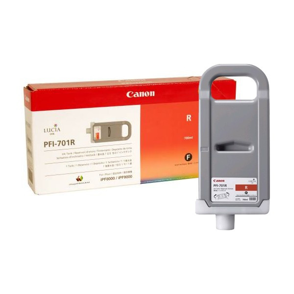 Canon PFI-701R tusz intensywna czerwień, oryginalny 0906B001 018318 - 1