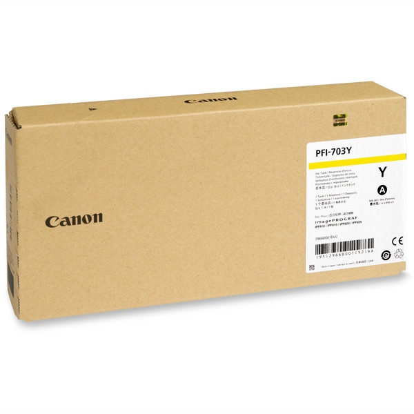 Canon PFI-703Y tusz żółty, zwiększona pojemność, oryginalny 2966B001 018390 - 1