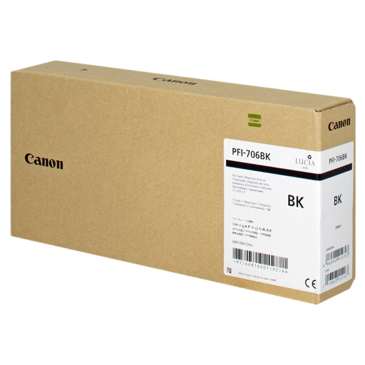 Canon PFI-706BK tusz czarny, zwiększona pojemność, oryginalny 6681B001 018874 - 1