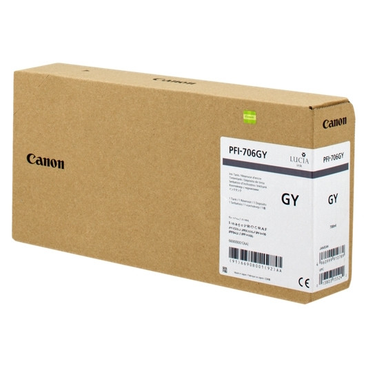 Canon PFI-706GY tusz szary, zwiększona pojemność, oryginalny 6690B001 018888 - 1