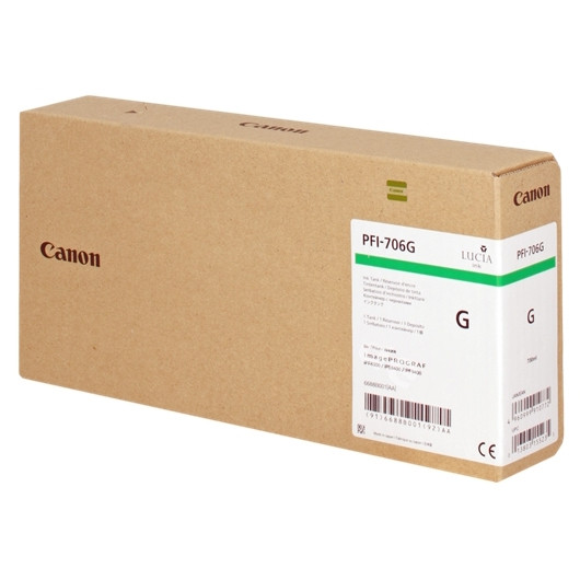 Canon PFI-706G tusz zielony, zwiększona pojemność, oryginalny 6688B001 018894 - 1