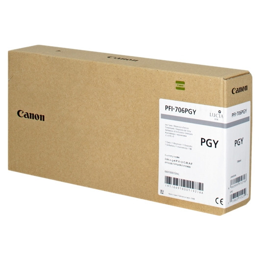 Canon PFI-706PGY tusz foto szary, zwiększona pojemność, oryginalny 6691B001 018890 - 1